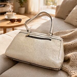 Patricia Nash Ivory Embossed Shoulder Bag